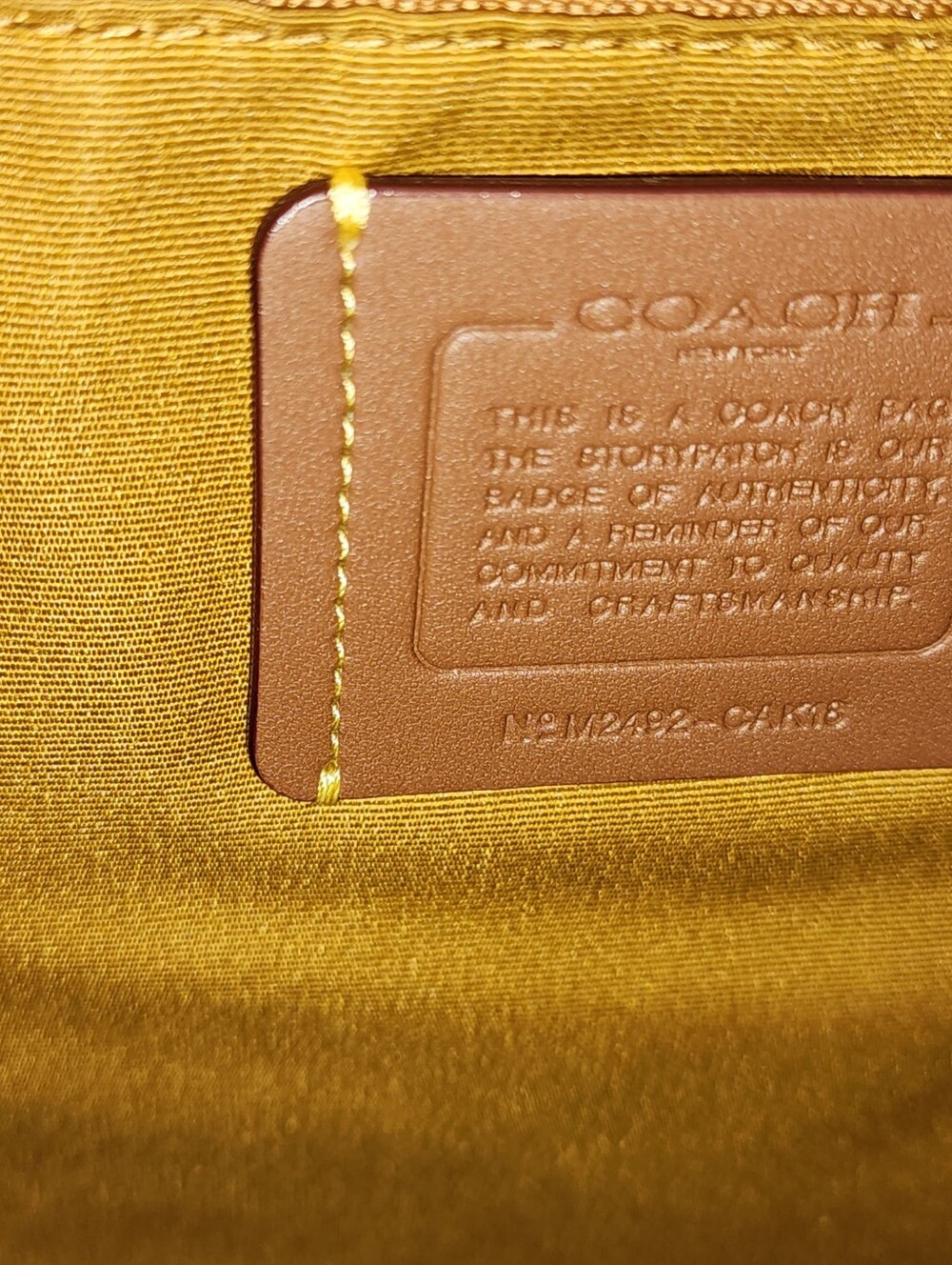 Coach White Leather Graphic Tote with Yellow Logo - Picture 11 of 12